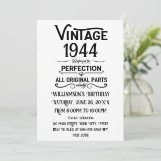 Personalisierte Vintage 80. Geburtstagsgeschenke s Einladung