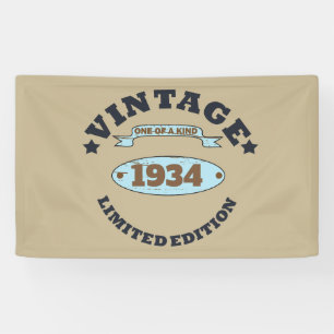 Personalisierte Vintage 90. Geburtstagsgeschenke Banner