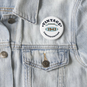 Personalisierte Vintage 90. Geburtstagsparty Button