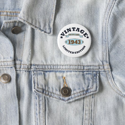 Personalisierte Vintage 90. Geburtstagsparty Button (Beispiel)