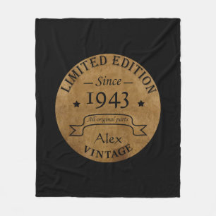 Personalisierte Vintage 90. Geburtstagsparty Fleecedecke