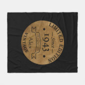 Personalisierte Vintage 90. Geburtstagsparty Fleecedecke (Vorderseite (Horizontal))