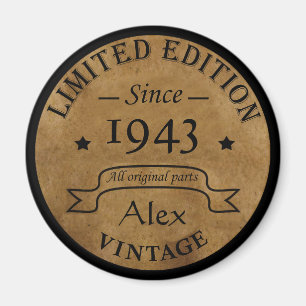 Personalisierte Vintage 90. Geburtstagsparty Magnet