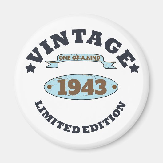 Personalisierte Vintage 90. Geburtstagsparty Magnet (Vorne)