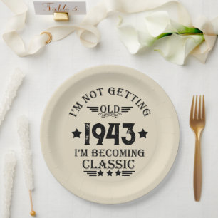 Personalisierte Vintage 90. Geburtstagsparty Pappteller