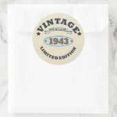 Personalisierte Vintage 90. Geburtstagsparty Runder Aufkleber (Tasche)