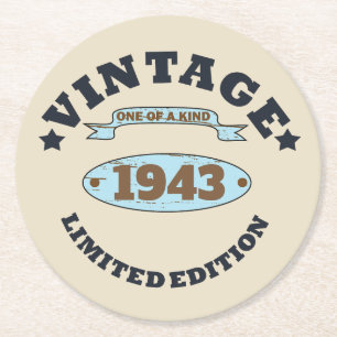 Personalisierte Vintage 90. Geburtstagsparty Runder Pappuntersetzer