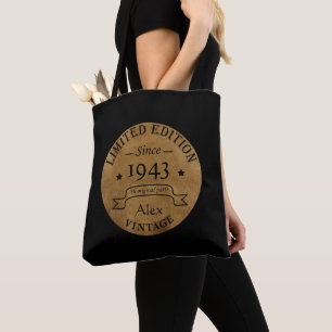Personalisierte Vintage 90. Geburtstagsparty Tasche