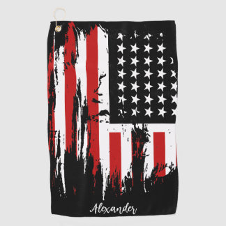 Personalisierte Vintage amerikanische Flagge Golfhandtuch
