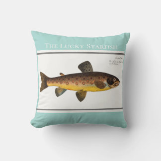 Personalisierte Vintage-Angeln Forelle Aquarell Kissen