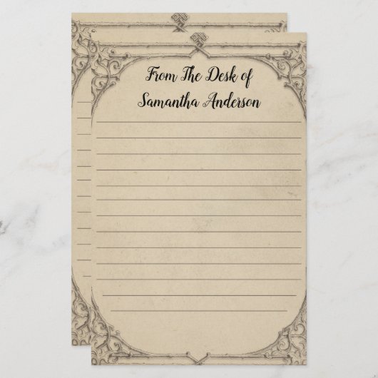 Personalisierte Vintage antike gestört Briefpapier (Vorne/Hinten)