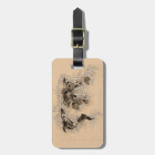 Personalisierte Vintage Antike Weltkarte Kunst, Di Gepäckanhänger (Vorderseite vertikal)