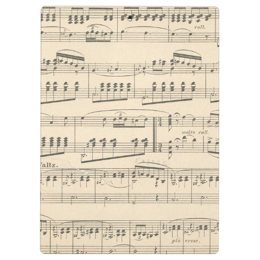 Personalisierte Vintage Antikmusik Klemmbrett (Rückseite)