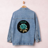 Personalisierte Vintage Aquamarine Rose Jeansjacke (Hangar)