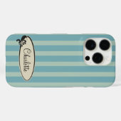 Personalisierte Vintage Aquamarine Streifen Case-Mate iPhone Hülle (Rückseite (Horizontal))
