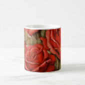 Personalisierte Vintage Aquarellblumen-Rote Rosen Kaffeetasse (Mittel)