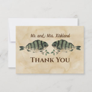 Personalisierte Vintage-Aquarellfische Dankeskarte