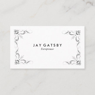 Personalisierte Vintage-Art-Nouveau-Gravur mit Sch Visitenkarte
