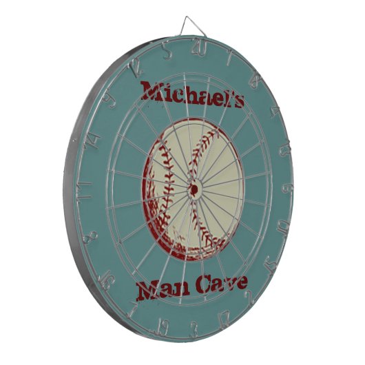 Personalisierte Vintage Baseball-Dartboard Dartscheibe (Vorderseite Links)