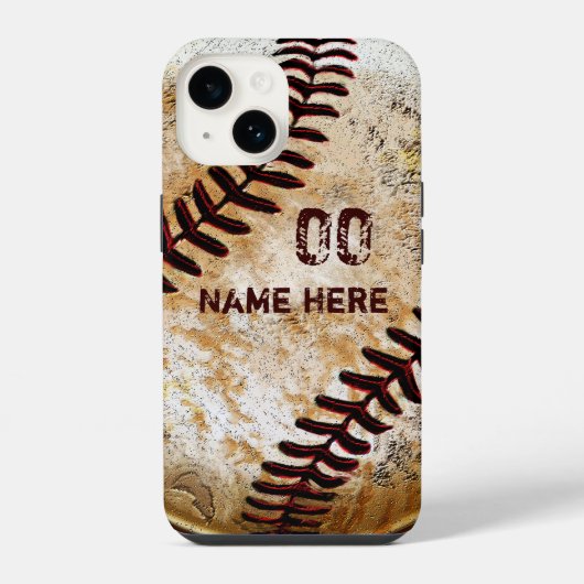 Personalisierte Vintage Baseball-Telefonfälle iPhone Hülle (Rückseite)
