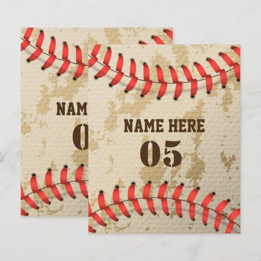 Personalisierte Vintage Baseballnummer Retro (Vorne/Hinten)