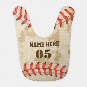 Personalisierte Vintage Baseballnummer Retro Babylätzchen