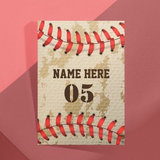 Personalisierte Vintage Baseballnummer Retro Briefpapier
