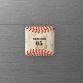 Personalisierte Vintage Baseballnummer Retro Button