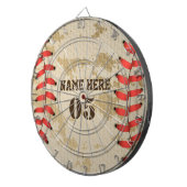 Personalisierte Vintage Baseballnummer Retro Dartscheibe (Vorderseite rechts)