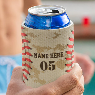 Personalisierte Vintage Baseballnummer Retro Dosenkühler