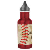Personalisierte Vintage Baseballnummer Retro Edelstahlflasche (Links)