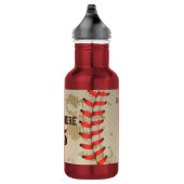 Personalisierte Vintage Baseballnummer Retro Edelstahlflasche (Rechts)