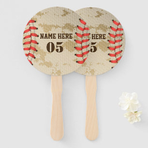 Personalisierte Vintage Baseballnummer Retro Fächer