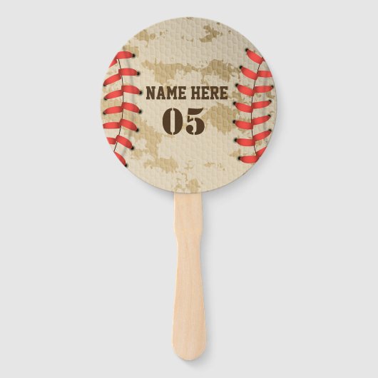 Personalisierte Vintage Baseballnummer Retro Fächer (Vorderseite)