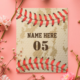 Personalisierte Vintage Baseballnummer Retro Feiertagspostkarte