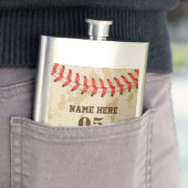 Personalisierte Vintage Baseballnummer Retro Flachmann (Beispiel)