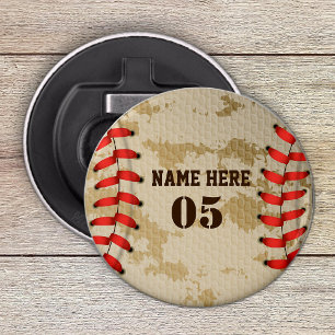 Personalisierte Vintage Baseballnummer Retro Flaschenöffner