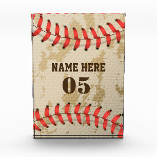 Personalisierte Vintage Baseballnummer Retro Fotoblock
