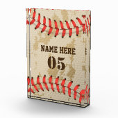 Personalisierte Vintage Baseballnummer Retro Fotoblock (Rechts)