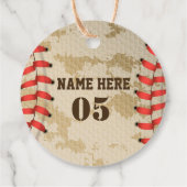 Personalisierte Vintage Baseballnummer Retro Geschenkanhänger (Rückseite)