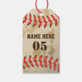 Personalisierte Vintage Baseballnummer Retro Geschenkanhänger (Vorderseite)