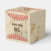 Personalisierte Vintage Baseballnummer Retro Geschenkschachtel (Rückseite)