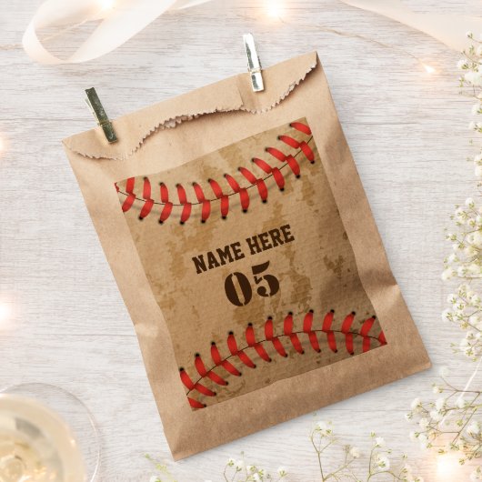 Personalisierte Vintage Baseballnummer Retro Geschenktütchen (Ausgeschnitten)