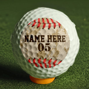 Personalisierte Vintage Baseballnummer Retro Golfball