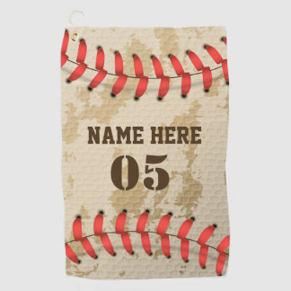 Personalisierte Vintage Baseballnummer Retro Golfhandtuch