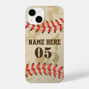 Personalisierte Vintage Baseballnummer Retro iPhone 14 Hülle