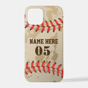 Personalisierte Vintage Baseballnummer Retro iPhone 12 Pro Hülle