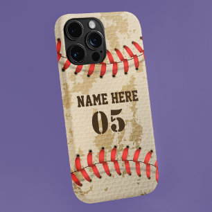Personalisierte Vintage Baseballnummer Retro iPhone 13 Pro Hülle