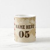 Personalisierte Vintage Baseballnummer Retro Kaffeetasse (Mittel)