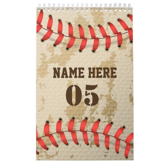 Personalisierte Vintage Baseballnummer Retro Kalender (Titelbild)